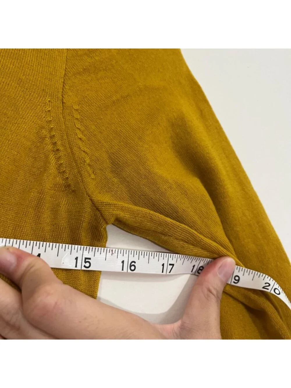 J.Crew Crewneck Mustard 100% Merino Wool Sweater 3/4 Sleeve Classic Preppy Sz S